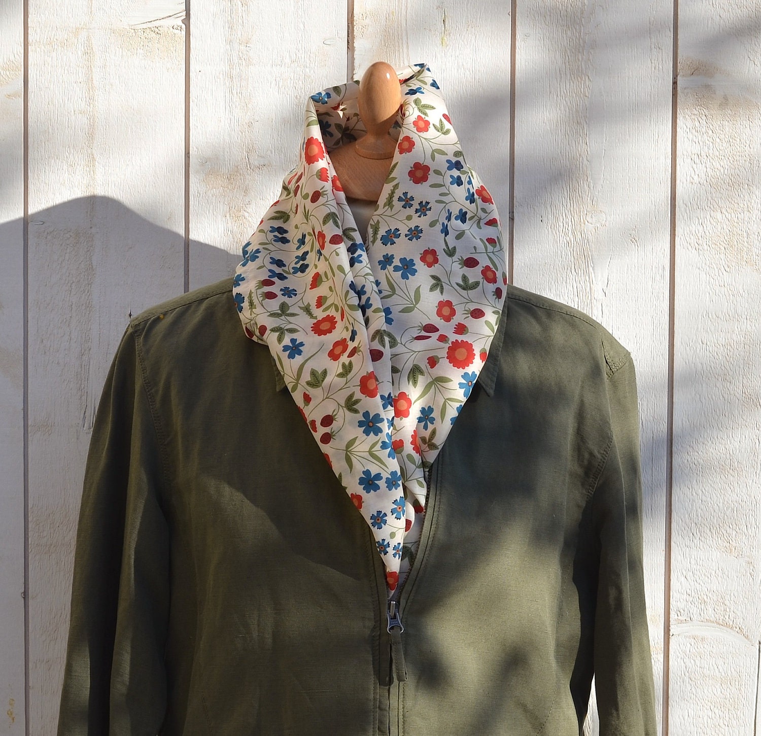 ECO FRIENDLY  French Cotton scarf  Spring Summer dream / Spring flowers