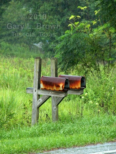 Mailboxes in the rain - 5 x 7 Fine Art Print