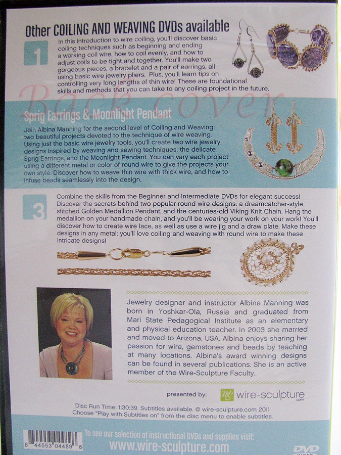 Coiling and Weaving  DVD -disk 1 - Coil Drop Earrings & Arabian Bracelet