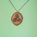 Triple Spiral Pendant Necklace Pyrographed On buddliea Wood butterfly bush Faery Wood