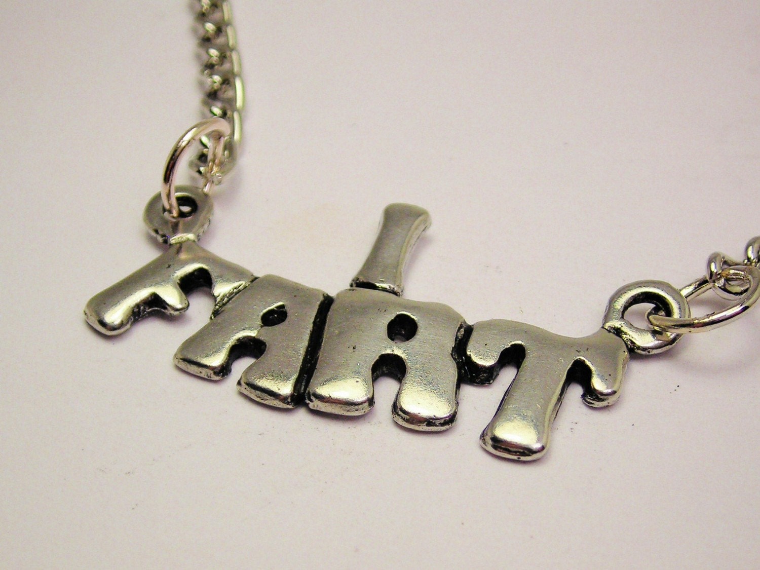 I FART yep you know you do bubble letters  Necklace