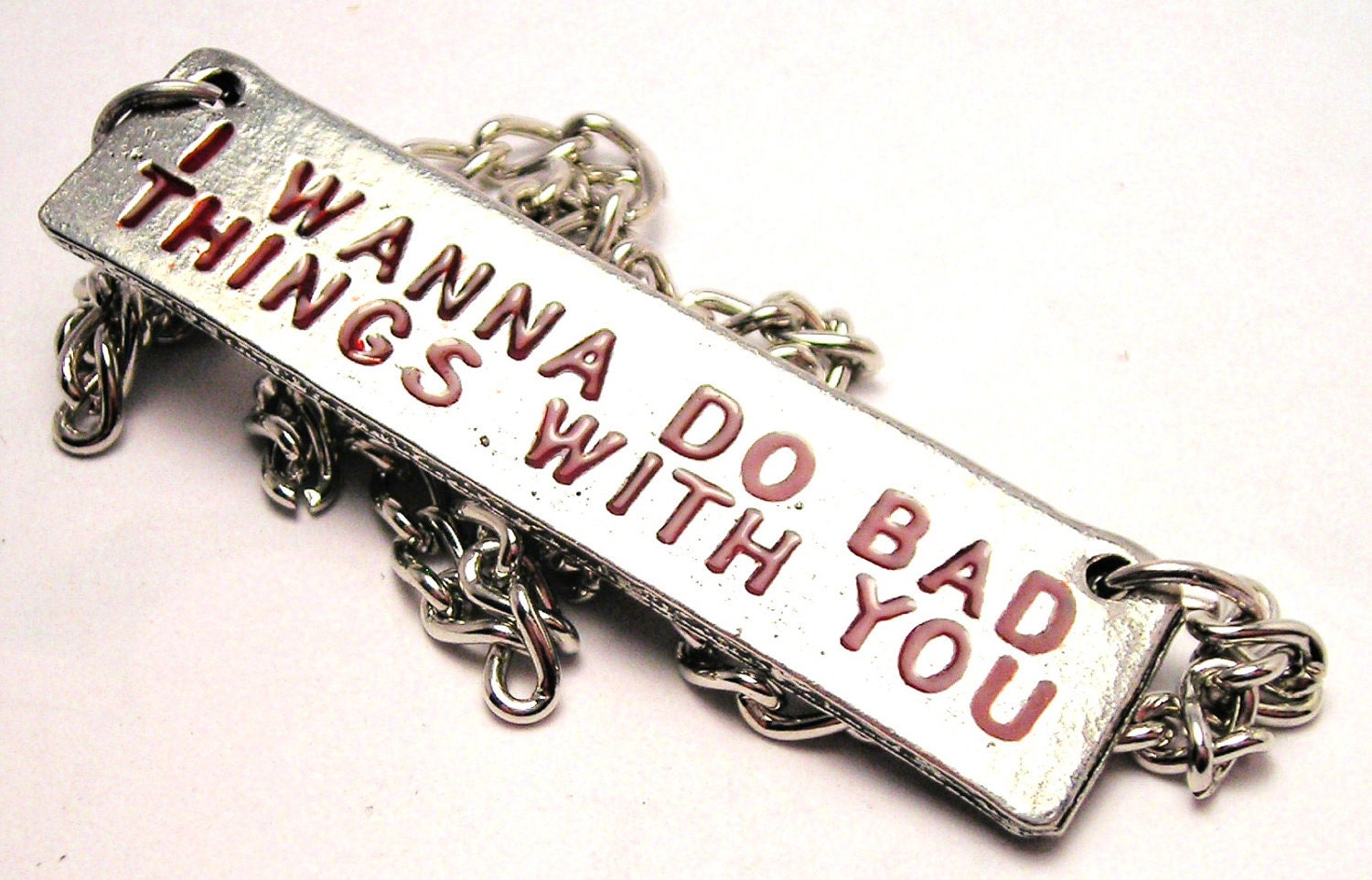 I Wanna Do Bad Things With You Blood Red Letters Necklace