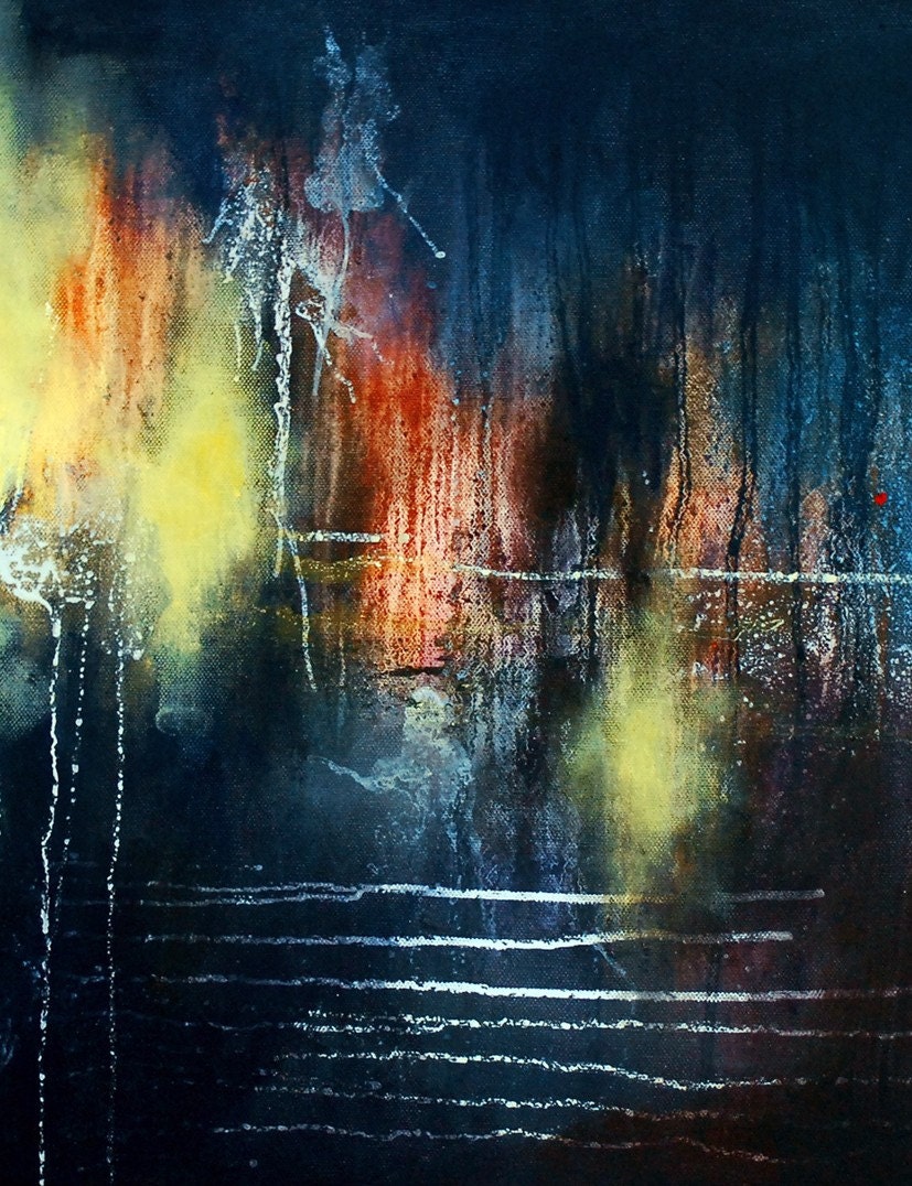 Abstract 122 - original oil painting 17x15 inch SALE 50% OFF