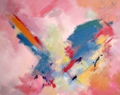 Flight - original abstract oil painting on stretched canvas 9,5x12 inch SALE 50% OFF