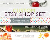 Custom Etsy shop set - web package  - banner, avatars & more