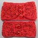 Bead Knit Cuff Bracelets. Mother Daughter Matching Set. Red Fire