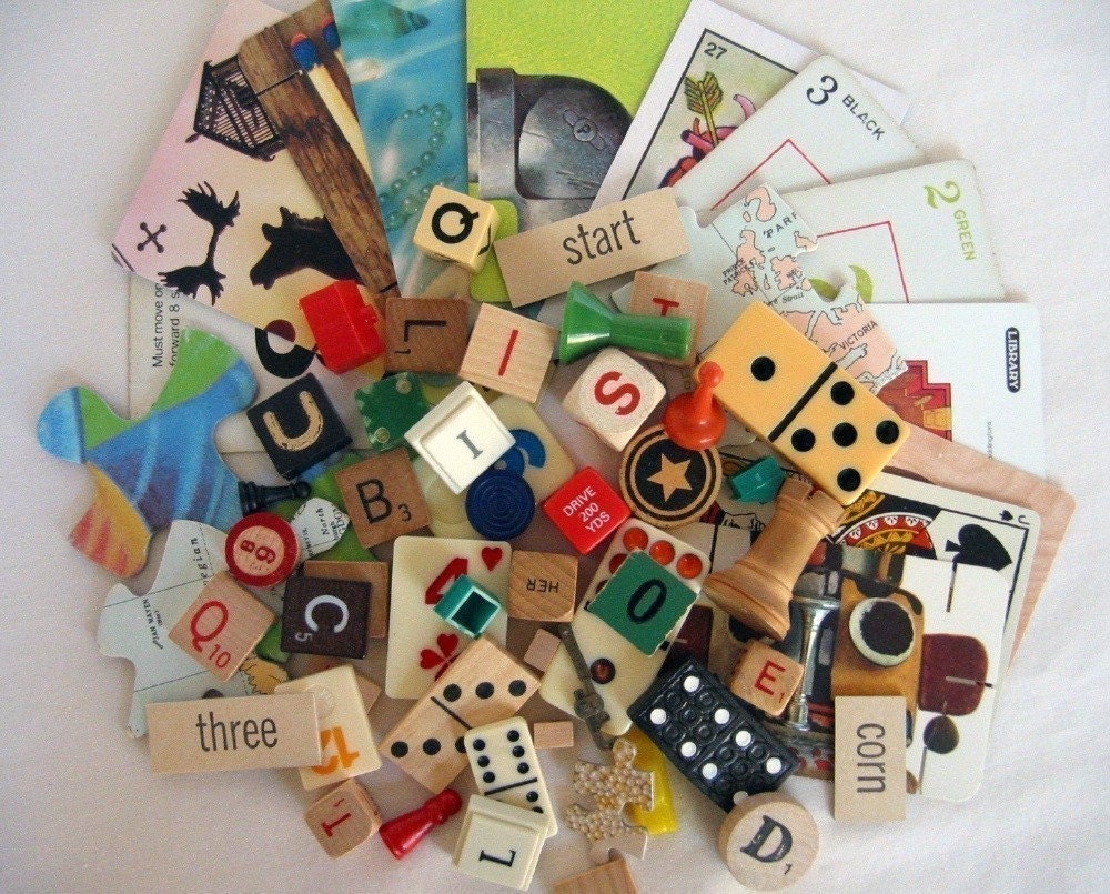 Game Pieces Vintage More than 60 pieces