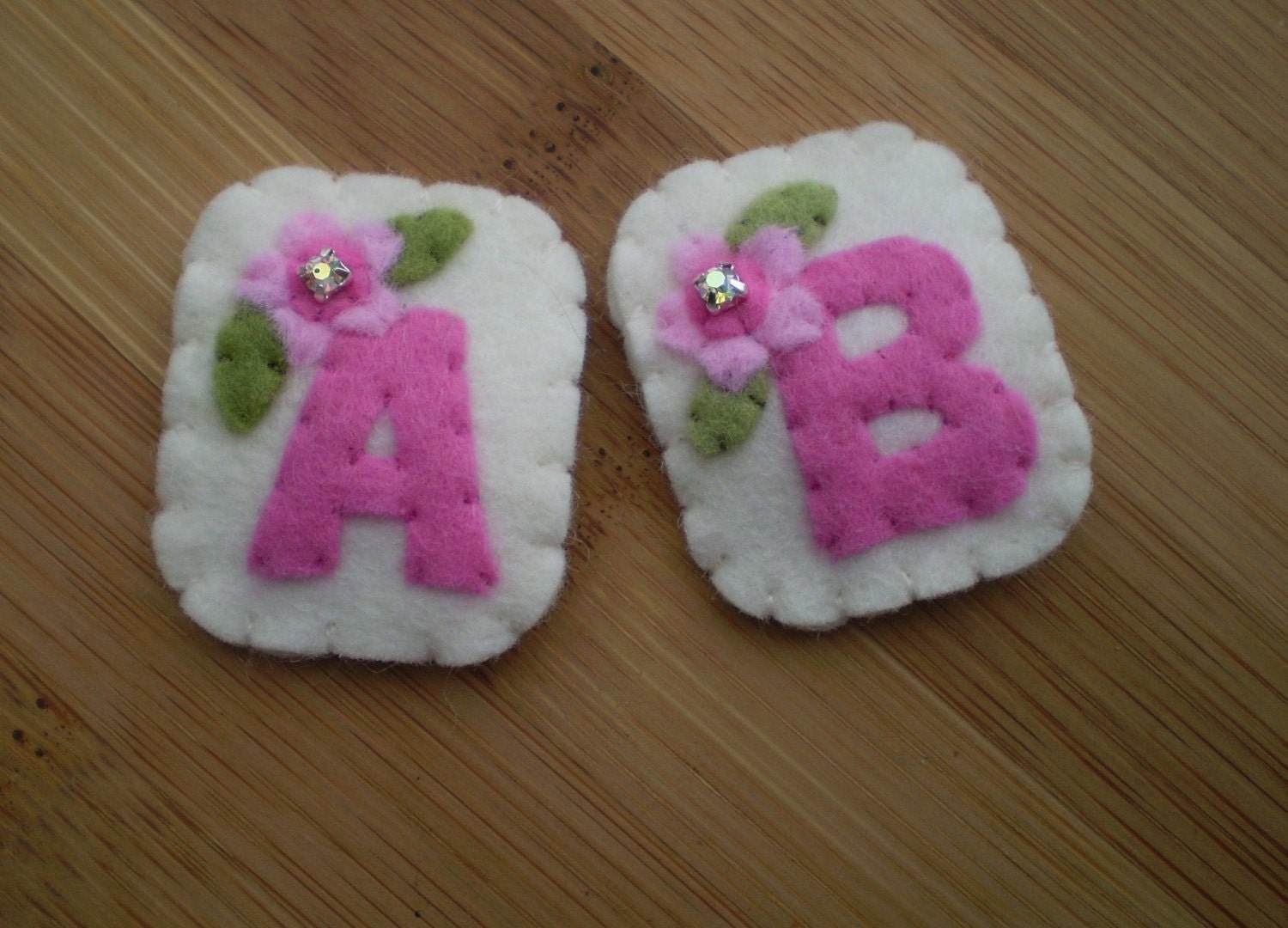 Pretty personalized hair clips by SweetTashie on Etsy