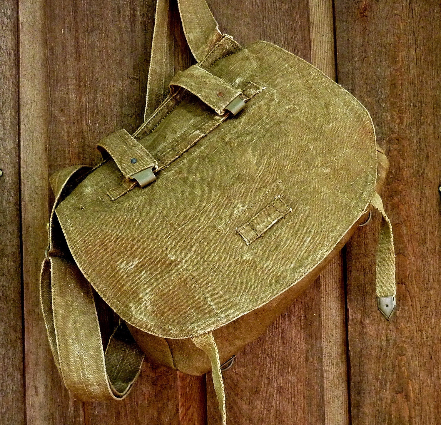 Vintage Linen Czech Military Bag.
