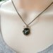 Turquoise Bird Nest Necklace with Swallow in Antiqued Brass