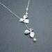 Double Silver Orchid Necklace, Orchid Lariat - Sterling Silver Rolo Chain, Swarovski Pearls, Bridesmaid Gift, Bridal Jewelry