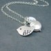 Personalized Bird Necklace, Freshwater Pearl, Custom Initial - 'Chloe' - Sterling Silver, Hand Stamped Disc,