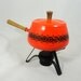 Vintage Fondue Pot . Chafing Dish . Fondue Set . Retro Kitchen . Orange Fondue