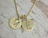 Solid Gold Initial Charm Necklace