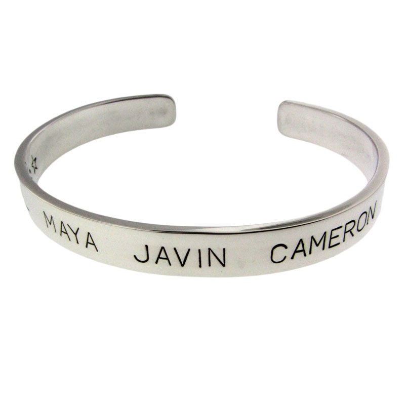 Personalized Daddy - Sterling Silver Cuff Bracelet for Men - Fathers Day Gift for Dad