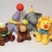 Circus Animals Set of 5- Cupcake or Cake Toppers