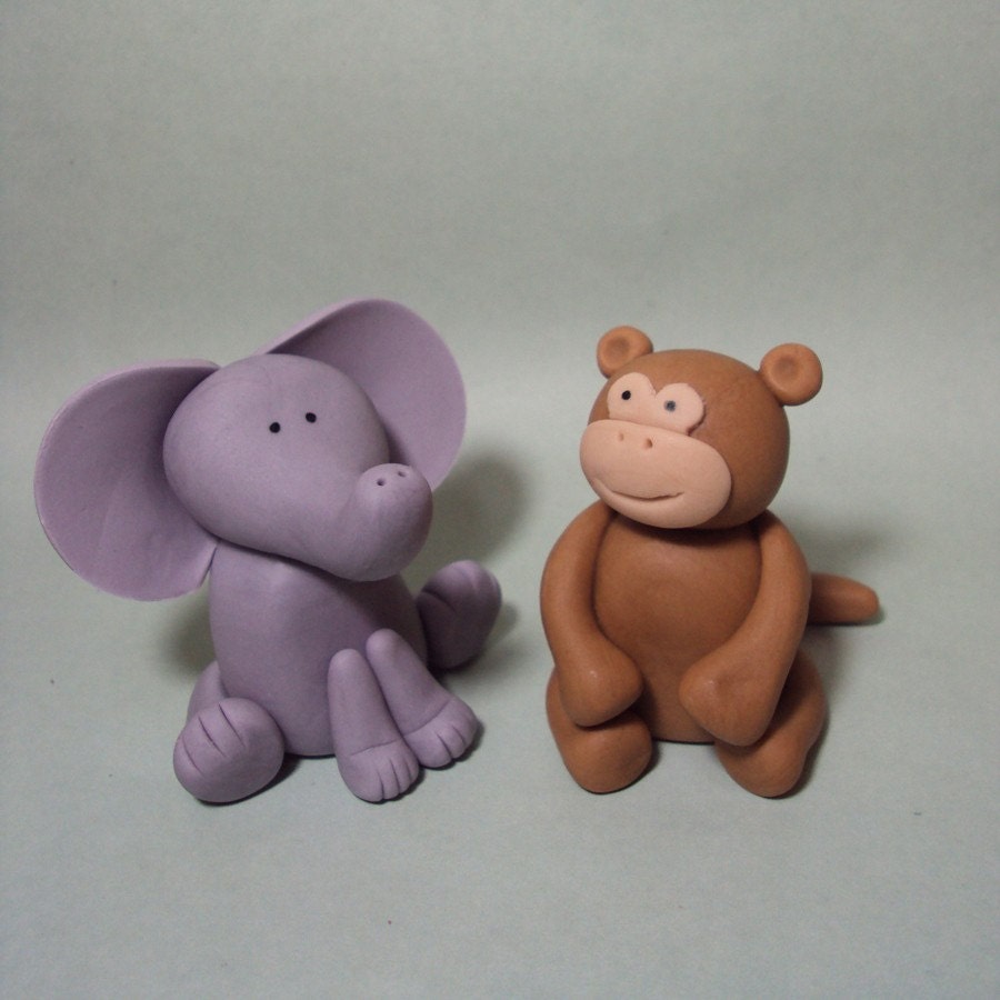 Safari Animals Set of 5- Cupcake or Cake Toppers