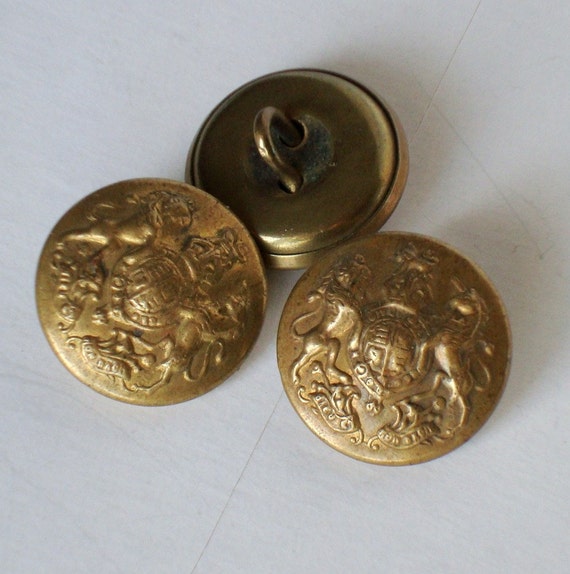 Vintage British Royal Coat of Arms Button WWI by VintageAndSuch