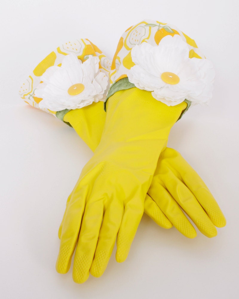 Kitchen gloves Diva style Retro fabric to wash by apronqueen