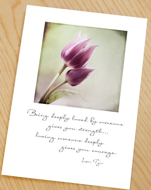 you and I.... tulips love and strength fine art card