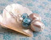 The Birth of Venus faux pearl and glass earrings, beach, summer, goddess, legend, mythology,