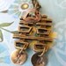 Antique Brass Double Happiness with Stamped Beauty and Love Asian Pendant