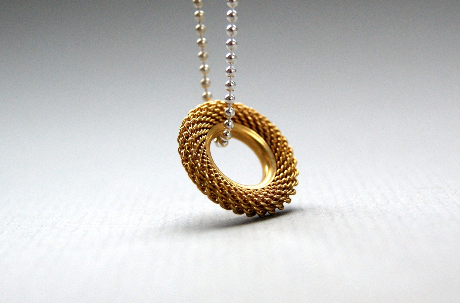 Vintage Brass Circle Necklace