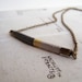 DAVIS necklace - ethnic inspired, textile and leather with antiqued brass chain (pewter cumin platinum)
