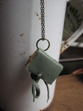 Mini book necklace