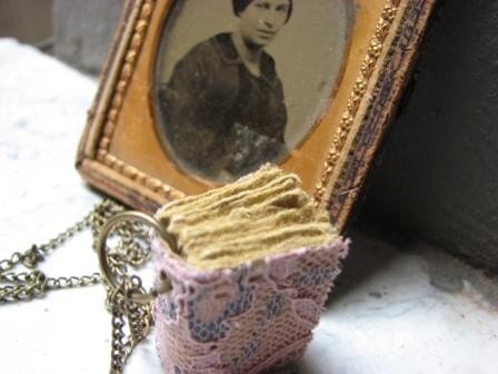 mini book necklace