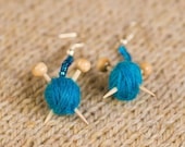 Blue Ear Knits - Yarn ball earrings