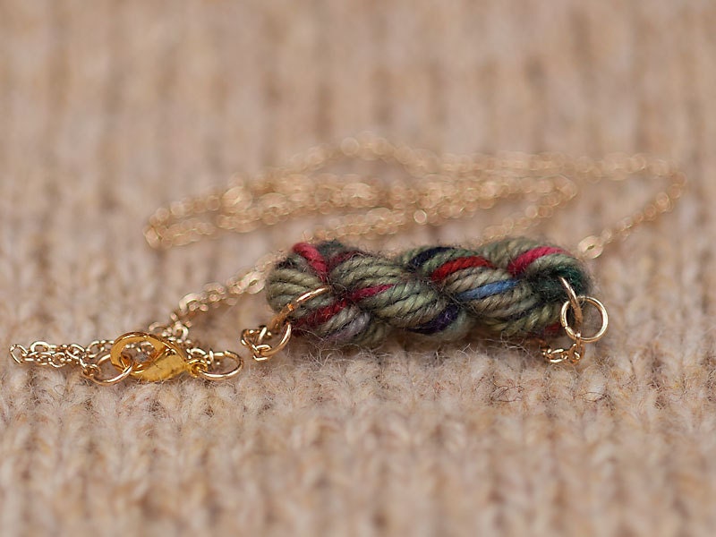 English Countryside Skein of Yarn Necklace