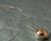 Dobble, sterling silver, mokume gane, necklace, handcrafted artisan jewelry by jewelrybyfrancine on etsy
