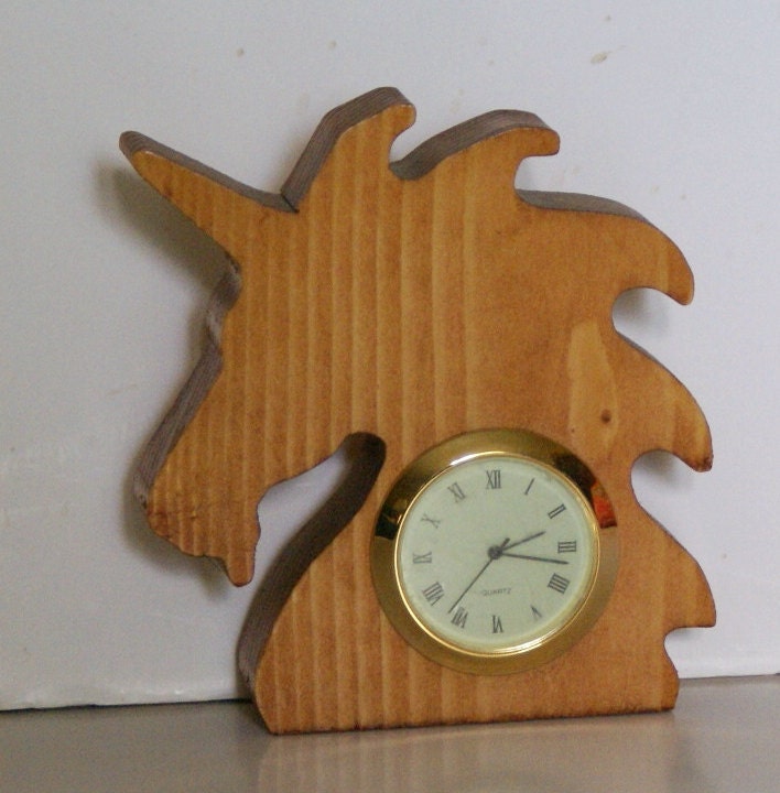 Mystical Unicorn Wood Clock