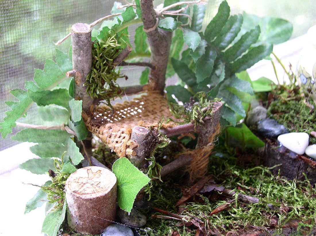 Fairy House Woodland Garden Chair Painted Wooden Trinket Box