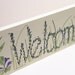 Painted Cottage Welcome Wood Sign White with Wildflowers
