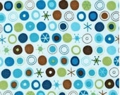 Creatures and Critters - Aqua, Browns and Blues, Swirls, Circles - One Yard