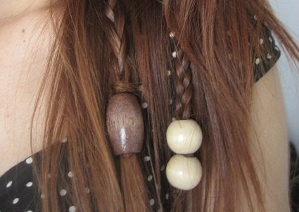 Large Hole Wooden Dread Lock Braid Hair Rasta Wood Dreadlock 70s Style Beads