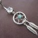 Dream Catcher Belly Button Ring- Turquoise Stone Dreamcatcher Feather Charm Dangle Navel Jewelry Piercing