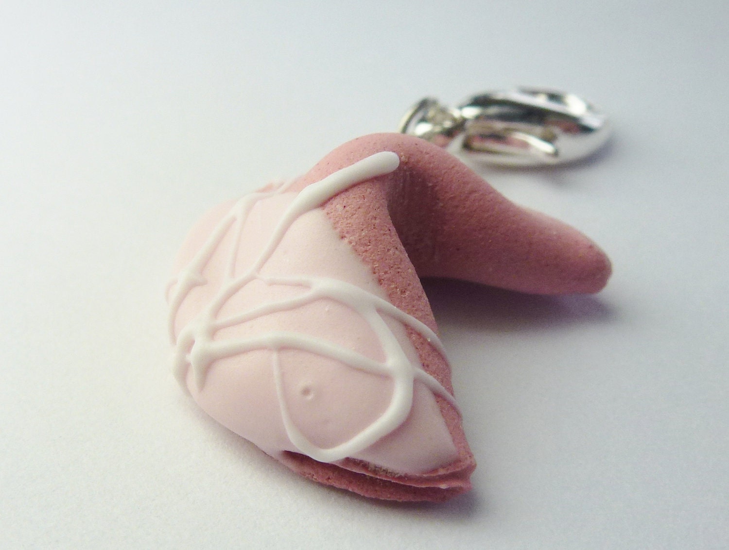 Strawberry Gourmet Fortune Cookie Charm, miniature food jewelry