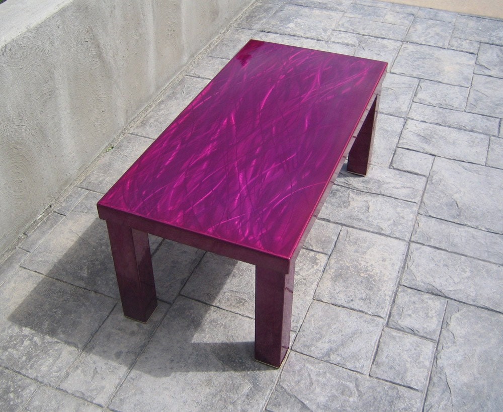 Raspberry Red Contemporary Coffee Table