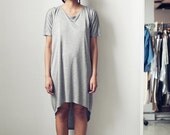 Curved Hem T Dress Heather Grey