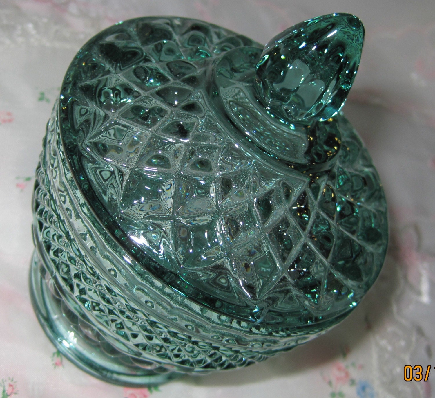 Vintage Green Glass Sugar Bowl by 1951Model on Etsy