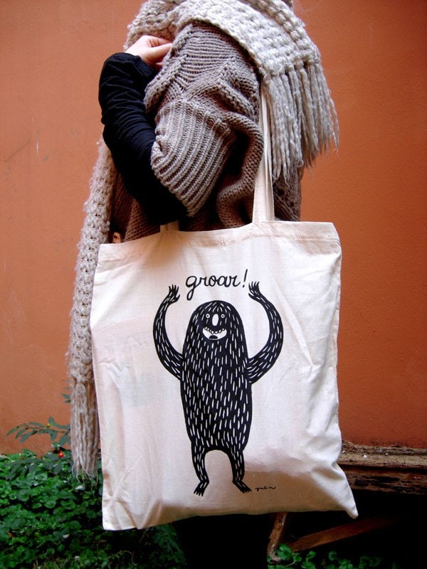 Groar Monster Tote Bag