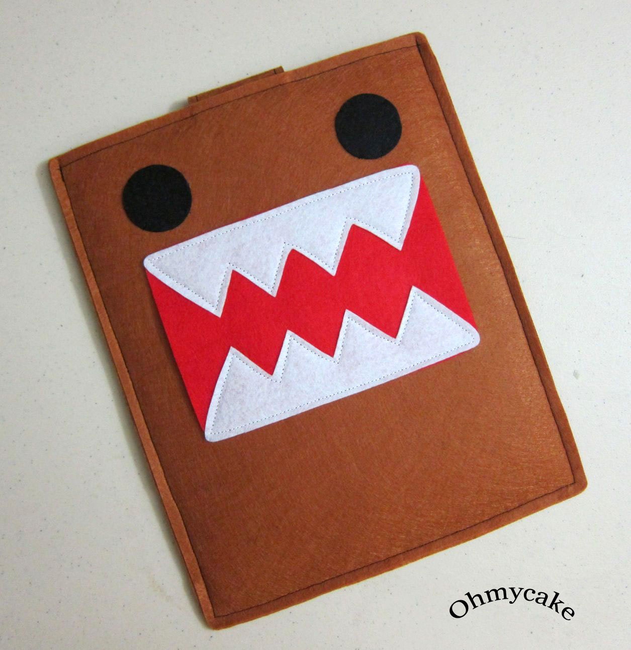 iPad case - iPad and purse - iPad bag - iPad covers - iPad Sleeve - Handmade felt iPad Sleeve - " Brown Monster " Design