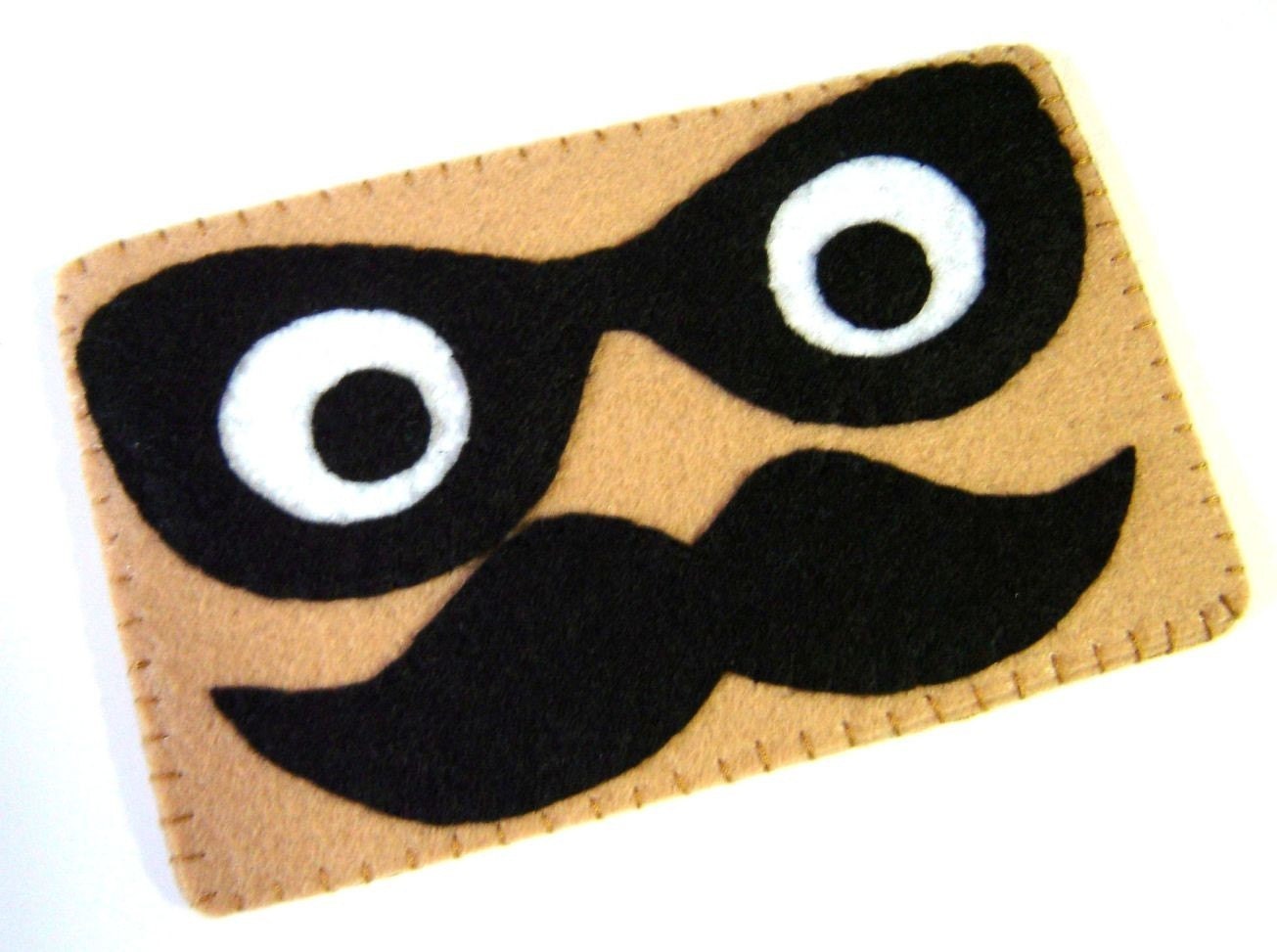 iPhone Case - Cell Phone Case - iPhone 4 Case - iPod Case - iPod Touch Case - Handmade iPhone Felt Case - " Moustache " Design