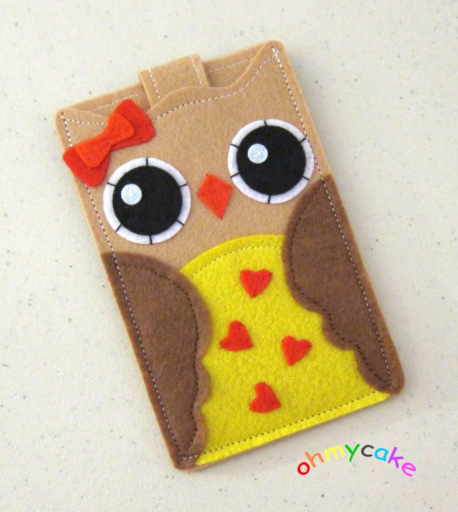 iPhone Case - Cell Phone Case - iPhone 4 Case - iPod Case - iPod Touch Case - Handmade iPhone Felt Case - " Tan Owl " Design