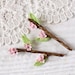 Twig Hair Bobby Pins with Cherry Sakura Blossom Flowers