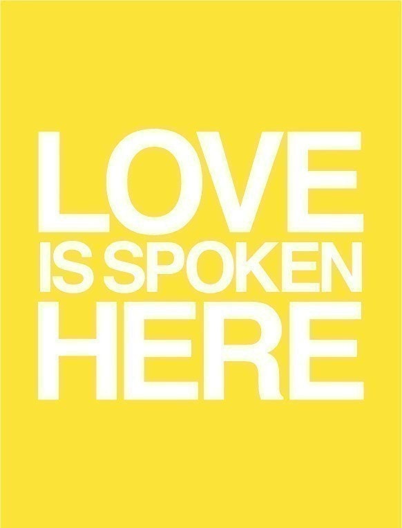 Love is Spoken Here print in yellow