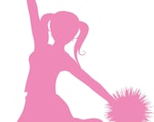 Cheerleader Silhouette Vinyl Wall Decal